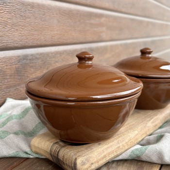 Керамично гювече 400 мл | Кафяво